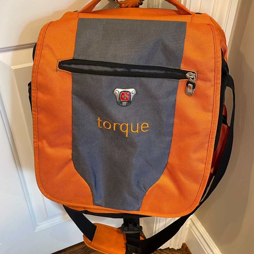Wenger SwissGear messenger bag orange adjustable comfort strap laptop sleeve